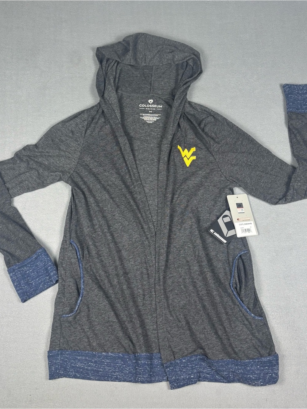 Women's Colosseum West Virginia Mountaineers Size Med open-hooded cardigan